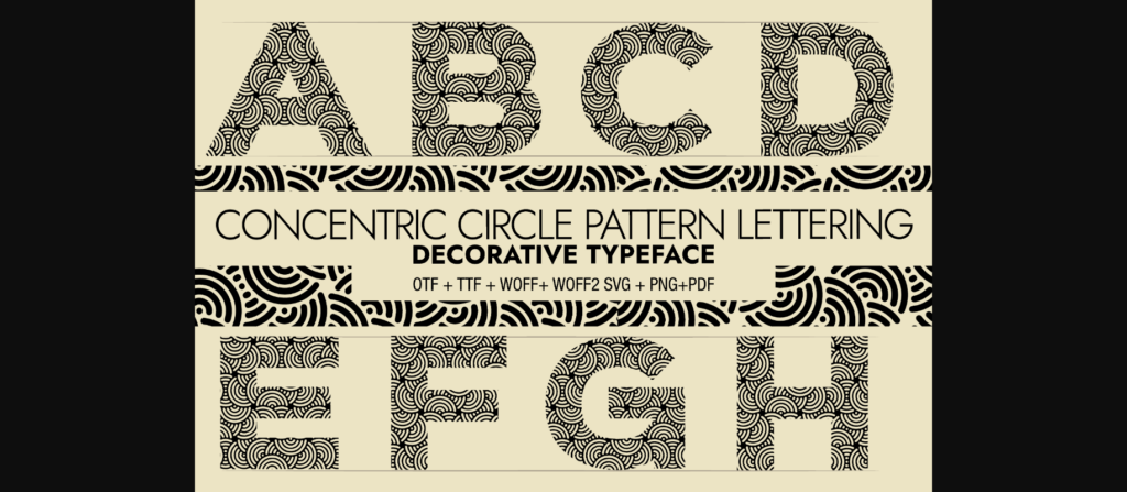 Concentric Circle Pattern Font Poster 3