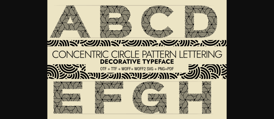 Concentric Circle Pattern Font Poster 3