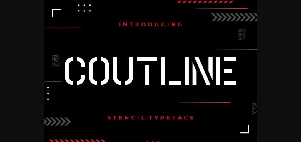 Coutline Stencil Typeface Font Poster 3