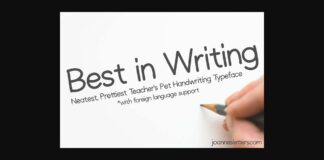 Best in Writing Font Poster 1