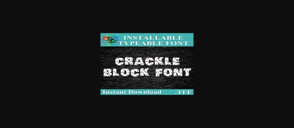 Crackle Block Font Poster 4