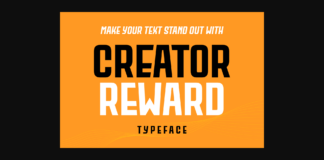 Creator Reward Font Poster 1