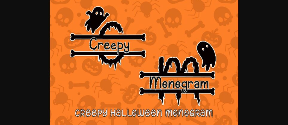 Creepy Halloween Monogram Font Poster 3