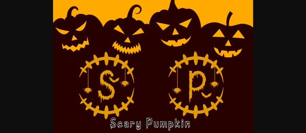 Creepy Halloween Monogram Font Poster 5