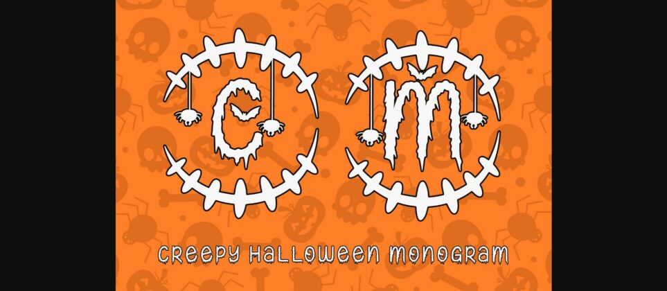 Creepy Halloween Monogram Font Poster 8