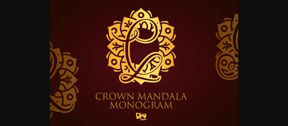 Crown Mandala Monogram Font Poster 3