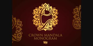 Crown Mandala Monogram Font Poster 1