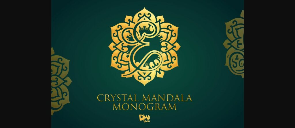 Crystal Mandala Monogram Font Poster 3