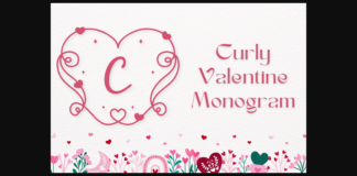 Curly Valentine Monogram Font Poster 1