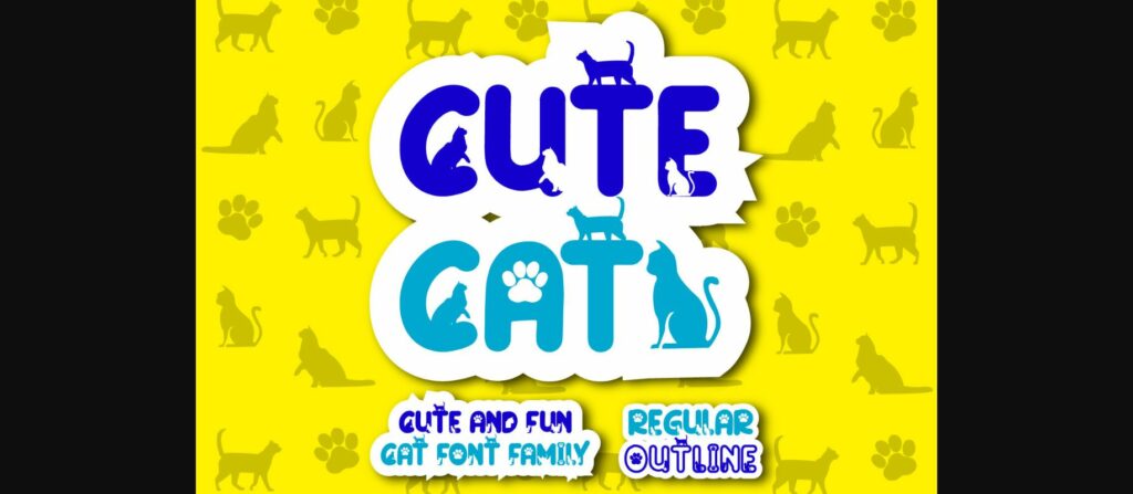 Cute Cat Font Poster 3