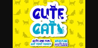 Cute Cat Font Poster 1