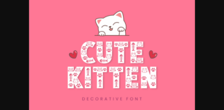 Cute Kitten Font Poster 1