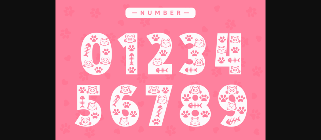 Cute Kitten Font Poster 7