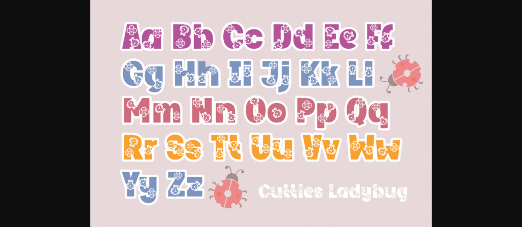 Cuties Ladybug Font Poster 6