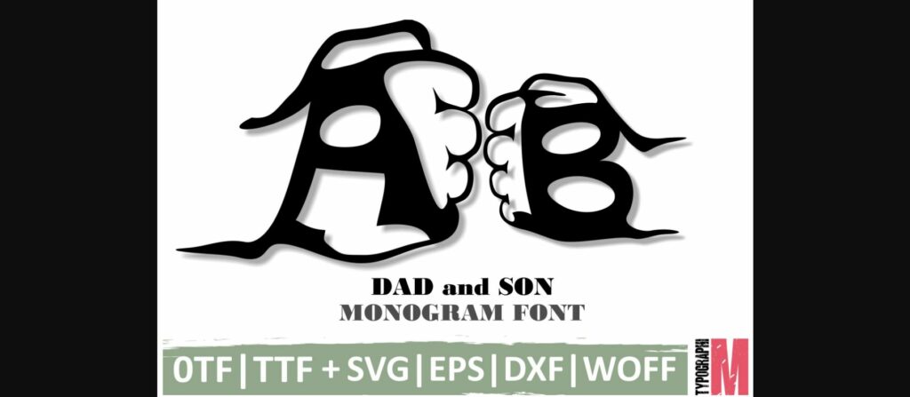 Dad and Son Font Poster 3