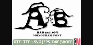 Dad and Son Font Poster 1