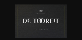 De Tooreit Font Poster 1