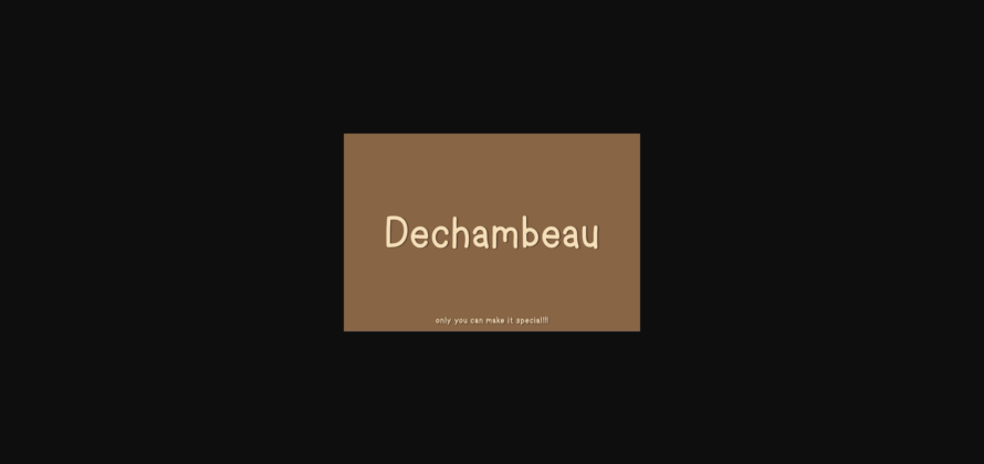 Dechambeau Font Poster 3