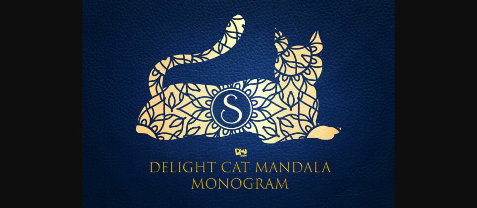 Delight Cat Mandala Monogram Font Poster 3