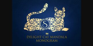 Delight Cat Mandala Monogram Font Poster 1