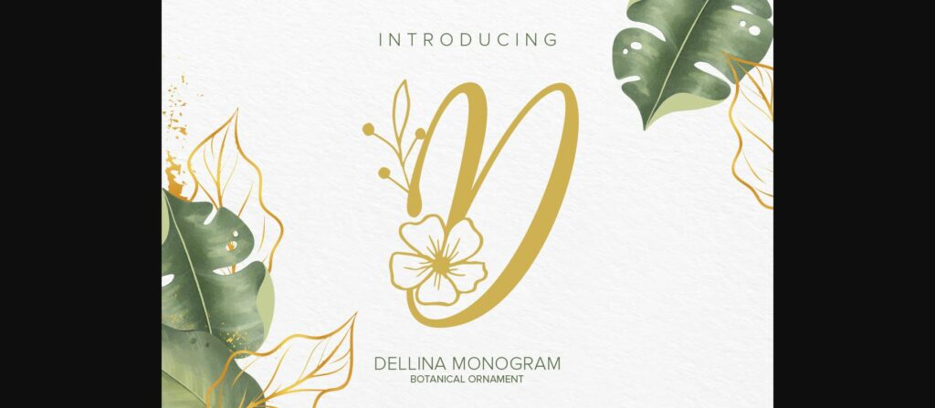 Dellina Monogram Font Poster 1