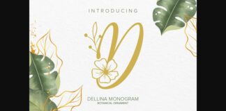 Dellina Monogram Font Poster 1