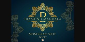 Diamond Mandala Monogram Font Poster 1