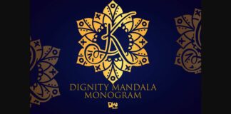 Dignity Mandala Monogram Font Poster 1