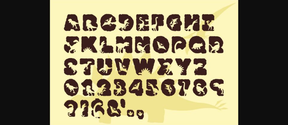 Dinosaur Silhouette Font Poster 4