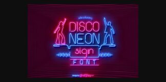 Disco Neon Sign Font Poster 1