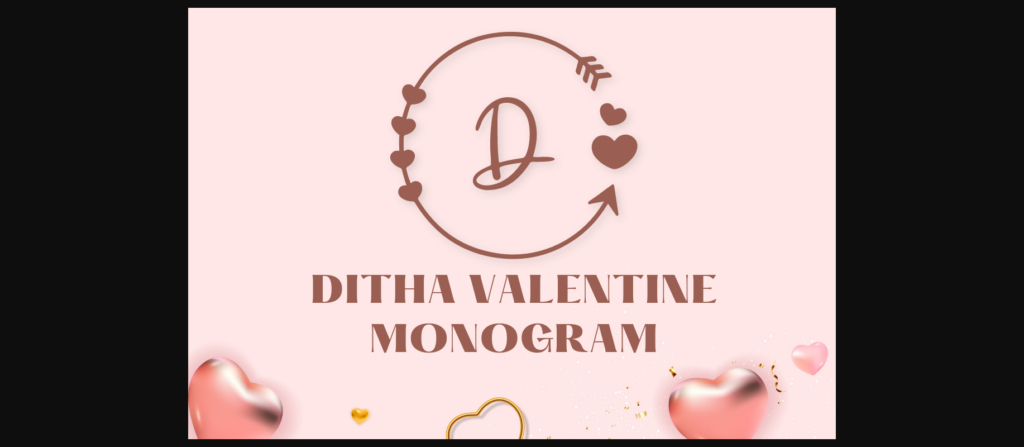 Ditha Valentine Monogram Font Poster 3