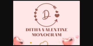 Ditha Valentine Monogram Font Poster 1