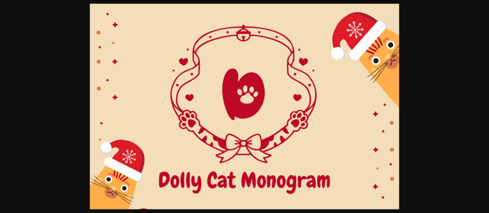 Dolly Cat Monogram Font Poster 3