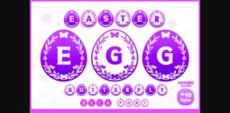 Easter Egg Butterfly Font Poster 1