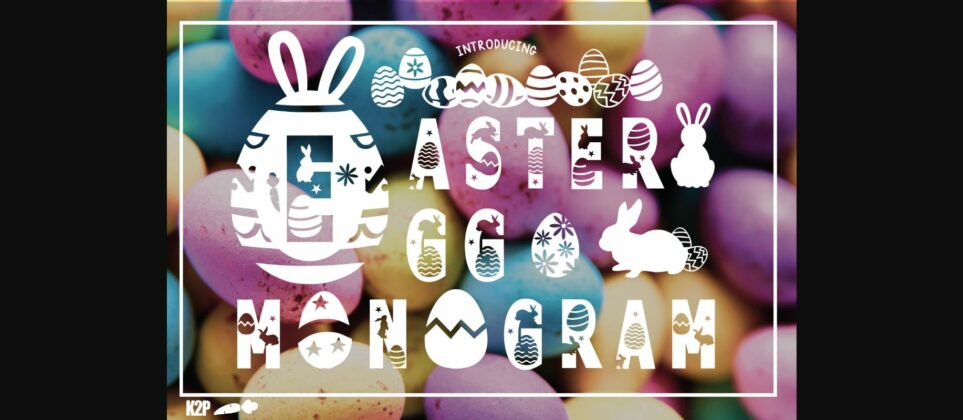 Easter Egg Monogram Font Poster 3