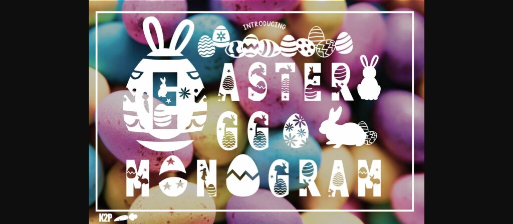 Easter Egg Monogram Font Poster 1