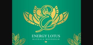 Energy Lotus Mandala Monogram Font Poster 1