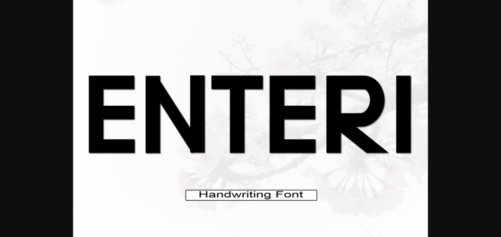 Enteri Font Poster 3