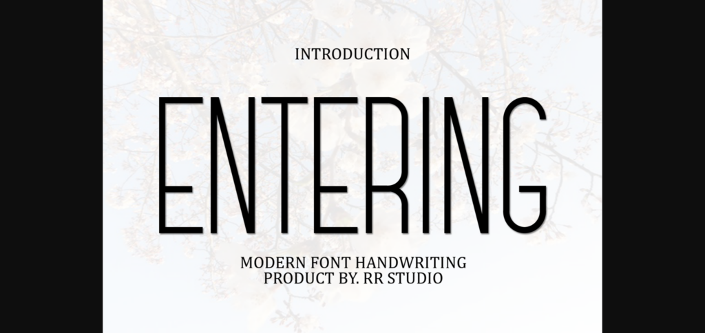 Entering Font Poster 3