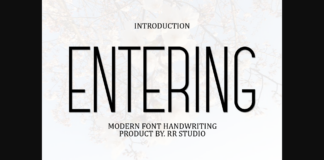 Entering Font Poster 1