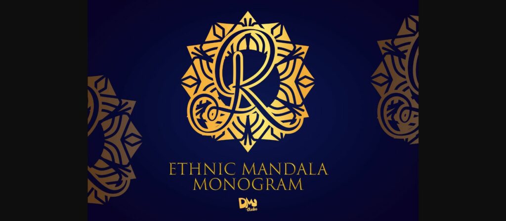 Ethnic Mandala Monogram Font Poster 1