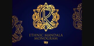 Ethnic Mandala Monogram Font Poster 1