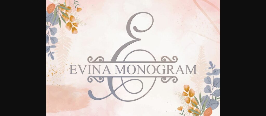 Evina Monogram Font Font Poster 1