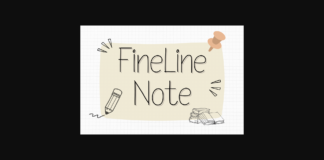 Fineline Note Font Poster 1