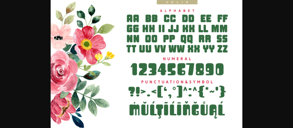 Flodine Garden Solid Font Poster 9