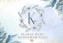 Floral Baby Monogram Font Poster 1