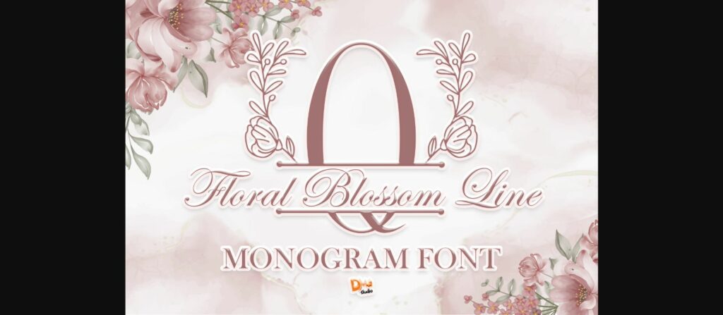 Floral Blossom Line Font Poster 3