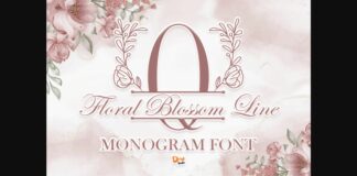 Floral Blossom Line Font Poster 1