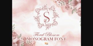 Floral Blossom Monogram Font Poster 1