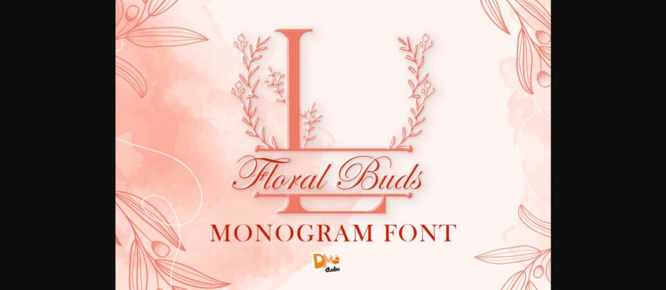 Floral Buds Monogram Font Poster 3